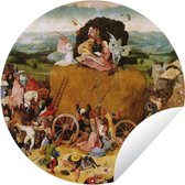 Tuincirkel Haywain central panel of the triptych - schilderij van Jheronimus Bosch - 60x60 cm - Ronde Tuinposter - Buiten