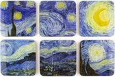 Onderzetters set van 6 Vincent van Gogh Starry night