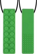 Bijtketting- Kauwketting- Legoblokje- Brick- Groen