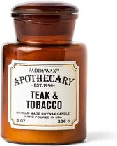 Paddywax Hardware Geurkaars – Teak & Tobacco – Geurkaars in Glazen Apothekerspot