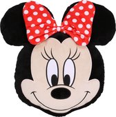 Zwart-rood, zacht kussen, Minnie Mouse-vorm
