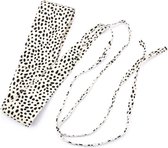 Wikkelriem Cheetah Wit - lange riem - knoopriem - tailleriem