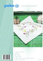 Pako Borduurpakket Tafelkleed 80 x 80 cm Voorbedrukt 100% Katoen Bloemen 14-620