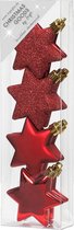 8x stuks kunststof kersthangers sterren rood 6 cm kerstornamenten - Kunststof ornamenten kerstversiering