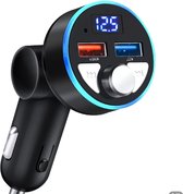 Bluetooth FM Transmitter - Carkit - Autolader USB C - Snellader - Handsfree Bellen - Autoradio - Auto Accessoires - Zwart