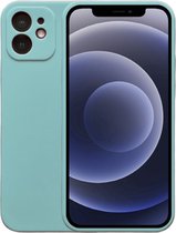 iPhone 12 Hoesje Blauw Siliconen Case Met Extra Camera Bescherming - Blauw - Geschikt voor iPhone 12 - Smartphonica
