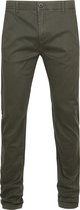 Dstrezzed - Chino Graphic Donkergroen - Modern-fit - Chino Heren maat W 32 - L 34