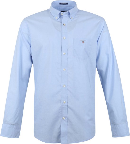 Gant - Casual Overhemd Broadcloth Hamptons Blauw - M - Heren - Regular-fit