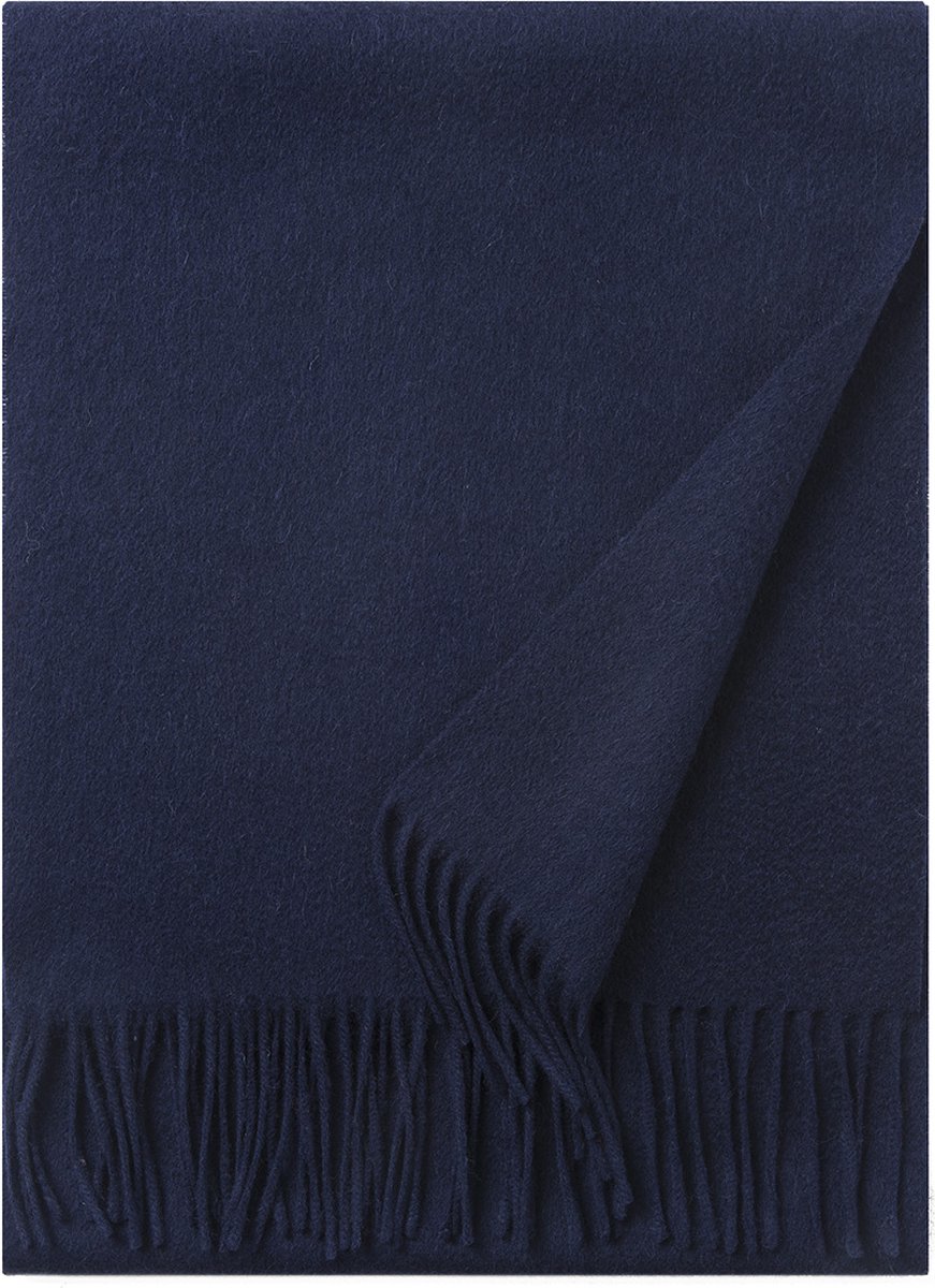 Hommard fijn geweven Lambswool scarf, lamswol, Sjaal, heren, dames, unisex, Navy, Uni
