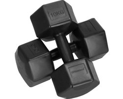 Springos Dumbbell | Gewichten | Gewichten set | 10 kg | Zwart