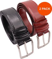 Safekeepers - heren riem - mannen riem - ceintuur heren - broekriem heren - Zwart en Bordeaux Rood