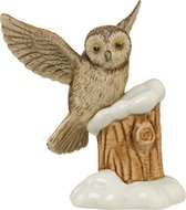 Goebel® - Kerst | Decoratief beeld / figuur "Uil in het winterbos" | Aardewerk, 8cm