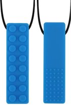 Bijtketting-Kauwketting-Legoblokje-Brick- Blauw