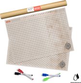 Lapi Toys - Dungeons and dragons reversible battlemat - D&D mega mat - Megamat - Battlemat - Battle mat - Dungeons and dragons map - Adventure grid voor Dnd, Pathfinder, Warhammer en Blood Bowl - 60 x 90 cm - Inclusief stiften