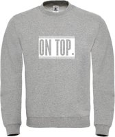 Wintersport sweater Grijs M - on top - wit - soBAD. | Foute apres ski outfit | kleding | verkleedkleren | wintersporttruien | wintersport dames en heren