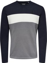 Only & Sons Trui Onshayden  Structur Crew Knit 22022237 Pewter/ Dark Navy Mannen Maat - XS