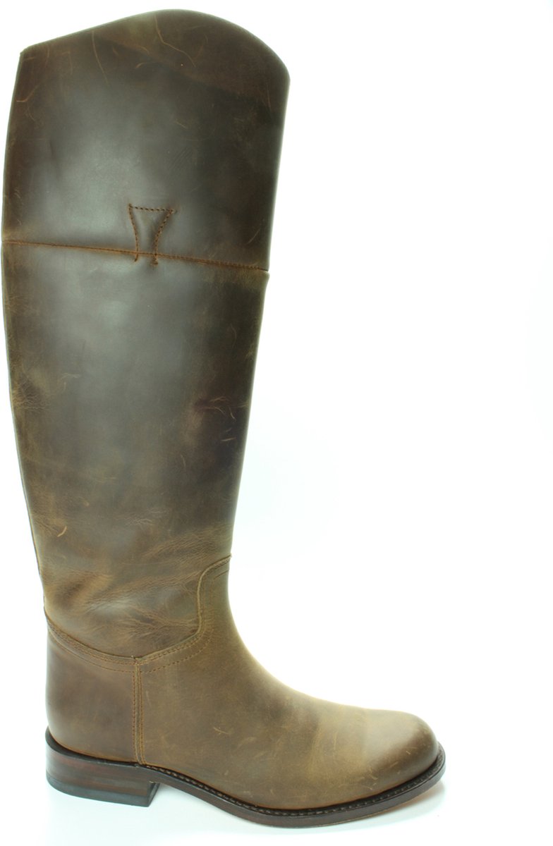 Sendra Boots Bruin Dames Rijlaars Neus Platte Ritssluiting Vintage Look... |