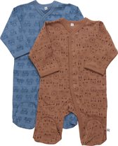 Pyjamas Pippi Garçons Katoen Blauw/ Brun Rouille 2 Pièces Taille 56