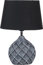 Tafellamp 26*19*38 cm E27/max 1*60W Zwart, Grijs Kunststof Ovaal Bureaulamp Nachtlampje
