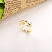 Knuffelring - Hug Ring – Ring Handen Knuffel - Verstelbaar - goudkleurig - Vriendschapsring – Cadeau moederdag – Cadeau Dochter – Cadeau Vriendin - GOUD
