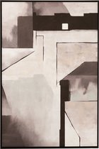 J-Line Kader Abstract Hout/Canvas Zwart/Wit