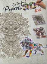 Tekenen - Tekenpakket - Leeuw - 3D puzzel - 3D tekening - Bouwtekening - Leeuw tekening - 3D - Puzzel - Kinderen - Tekenen - Inkleuren.