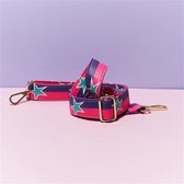 STRAP BLUE STARS - DELIVERY OCT. Bag strap - Festival tassenriem - Schouderband - Schouderriem tas - Tassen riem - Tas hengsel - Tassen band - gitaar strap - cameratas band - cross body - ver