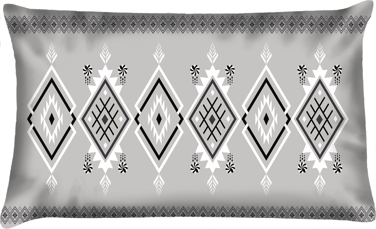 Sierkussen Home&Garden zwart grijs wit 40x60cm all weather patroon A2