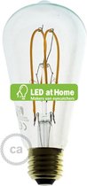 LEDatHOME - LED transparante gloeilamp - Edison ST64 gebogen dubbele lus gloeidraad - 5W E27 dimbaar 2200k