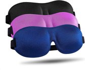 Slumbersoft - 3 Slaapmaskers - 3D Ergonomisch - Traagschuim -100% Verduisterend voor Mannen/Vrouwen/Kinderen