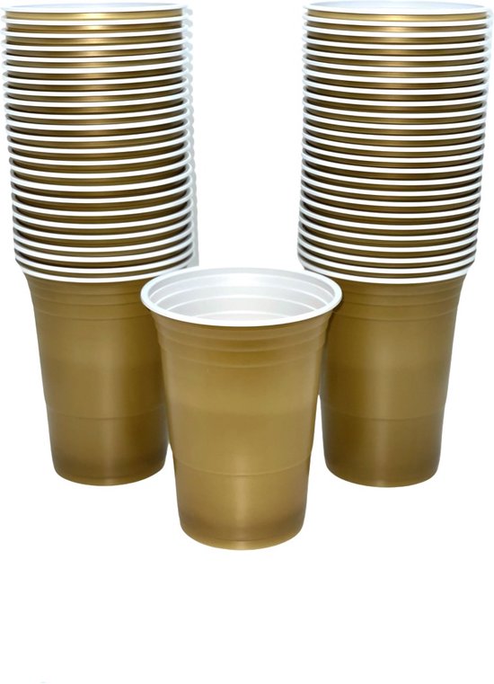 maag Kwijting maximaliseren Gold cups - 50stuk(s) - 475ml - Party Cups - Drankspel - Beerpong Bekers -  Beerpong -... | bol.com