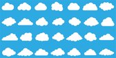 Wolken stickers | 12x10cm | wit