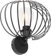 QAZQA johanna - Design Wandlamp voor binnen - 1 lichts - D 200 mm - Zwart - Woonkamer | Slaapkamer | Keuken