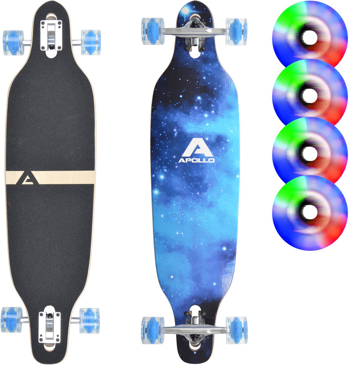 Apollo Twin Tip DT Longboard Sky LED Wheels Blauw