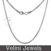 Velini jewels-2MM Box halsketting-925 Zilver Ketting-40cm met lobster lock
