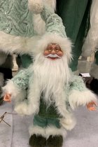 Kerstman Fluweel 30 cm Mint Groen Chrismas Santa Claus Minth Green