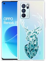 Oppo Reno6 Pro 5G Hoesje Art Deco Deer - Designed by Cazy