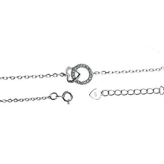 Juwelier Zwartevalk - zilveren (gerhodineerd) armband met zirkonia 23.277/16,5+3 cm-