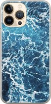 iPhone 13 Pro Max hoesje siliconen - Oceaan - Soft Case Telefoonhoesje - Natuur - Transparant, Blauw