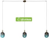 LEDatHOME - Spider - 3-lichts multi-hanglamp Made in Italy lamp met stoffen kabel en metalen afwerkingen