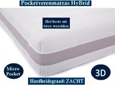 1-Persoons Matras -MICROPOCKET HYBRID 7 ZONE 23 CM - 3D - Zacht ligcomfort - 70x220/23