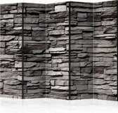 Vouwscherm - Stenen muur 225x172cm  , gemonteerd geleverd, dubbelzijdig geprint (kamerscherm)