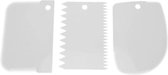 Deegschraper (Wit) (3 Stuks) - Deegverdeler - Deegsteker - Deegsnijder - Deegkrabber - Taart Schraper - Taart Spatel - Taart Decoratie & Decoreren
