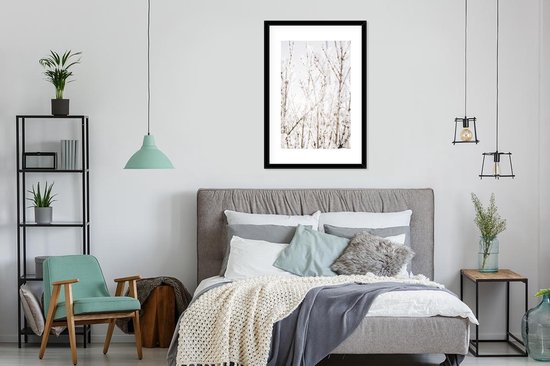 Affiche avec cadre Neige - Hiver - Nature - 60x90 cm