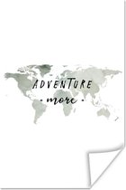 Poster Wereldkaart - Aquarelverf - Adventure - 60x90 cm