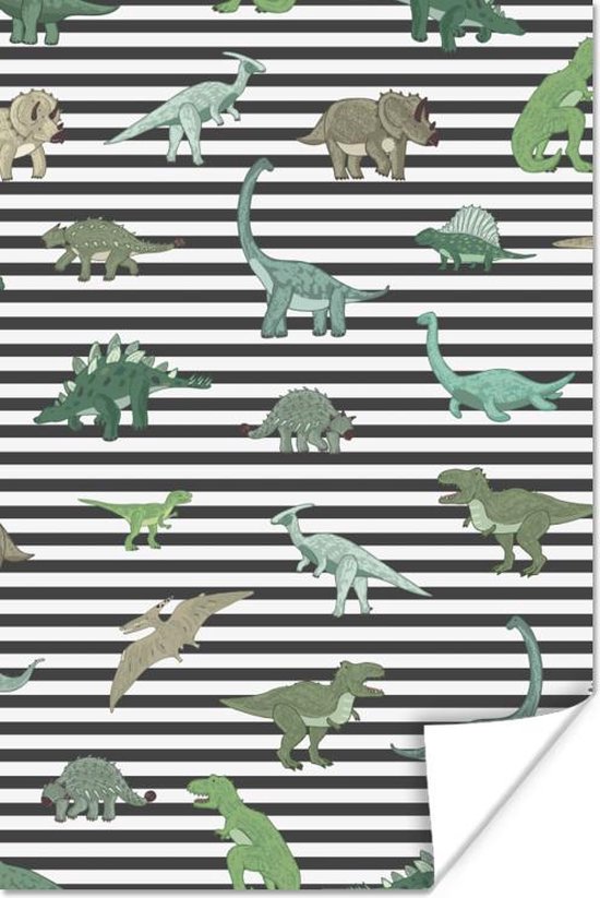 Loussiesd Cartoon Dinosaurus Gordijnen voor Meisjes