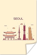 Poster Seoul - Skyline - Zuid-Korea - 20x30 cm