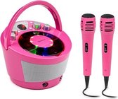 auna SingSing BT Karaoke systeem - CD speler - Bluetooth -  LED lichteffect - mobiel - 2 handmicrofoons