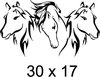 Raam / muur / auto / trailer  sticker- Paarden - Paard - paardenhoofd - dieren
