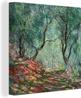 Canvas Schilderij Olijfboombos in de Moreno tuin - Claude Monet - 20x20 cm - Wanddecoratie